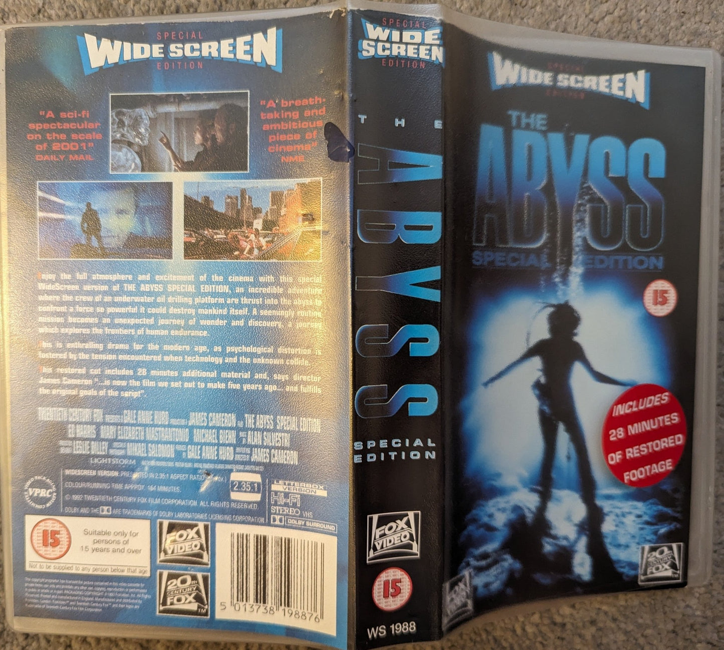 The Abyss (1989) VHS Video Wide - screen - Flippin Retro Video Shop