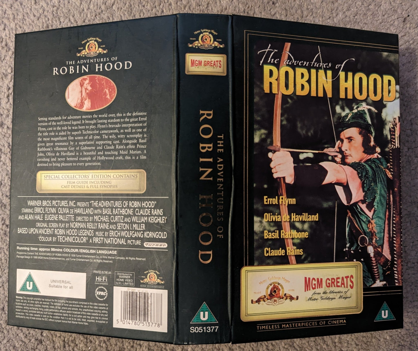 The Adventures Of Robin Hood (1938) VHS Video - Flippin Retro Video Shop