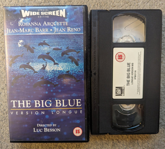 The Big Blue (1988) VHS Video wide - screen - Flippin Retro Video Shop