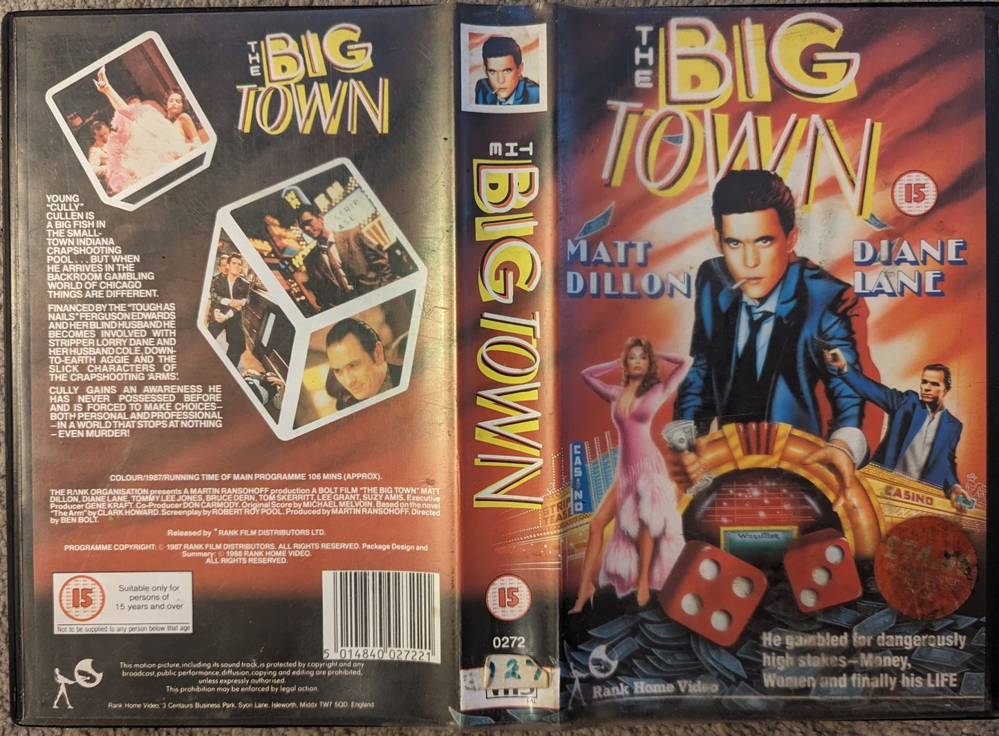 The Big Town (1987) VHS Video Ex Rental - Flippin Retro Video Shop