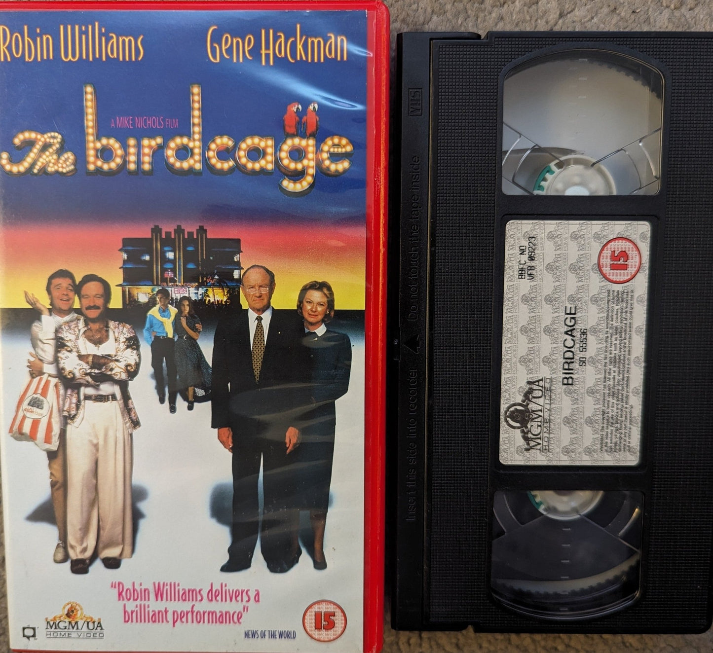 The Birdcage (1996) VHS Video (Red Case) - Flippin Retro Video Shop