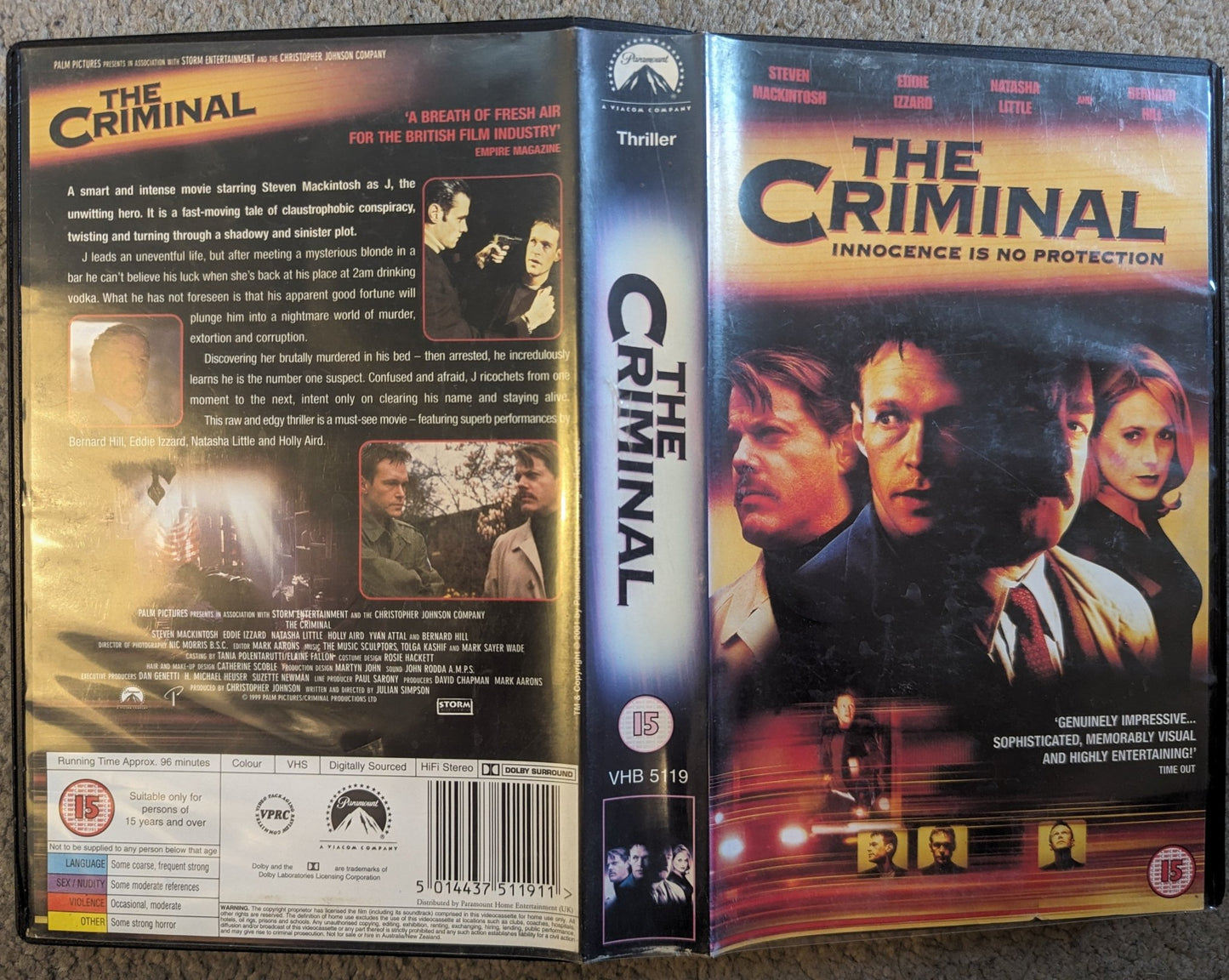 The Criminal (1999) VHS Video Ex Rental - Flippin Retro Video Shop