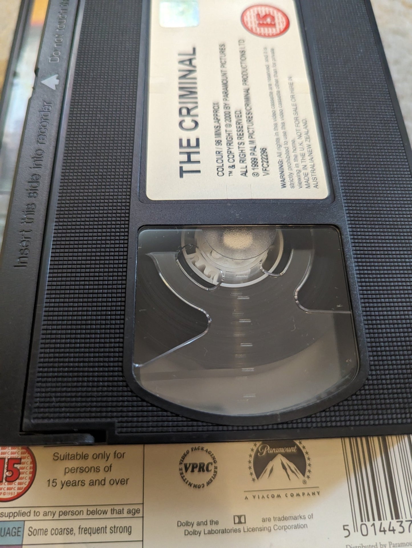 The Criminal (1999) VHS Video Ex Rental - Flippin Retro Video Shop