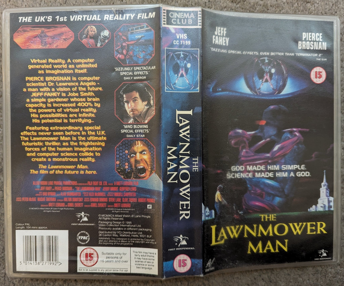 The Lawnmower Man (1992) VHS Video Cinema Club - Flippin Retro Video Shop