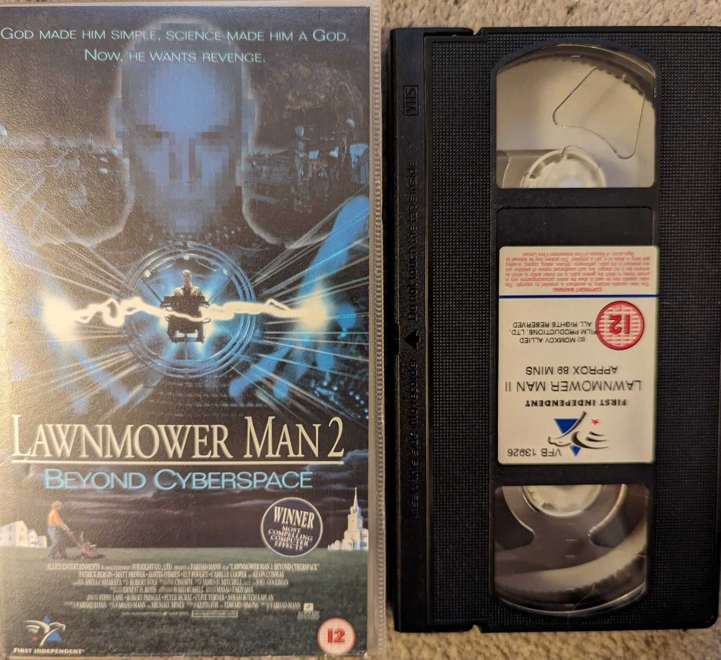 The Lawnmower Man 2 Beyond Cyberspace (1996) VHS Video Cinema Club - Flippin Retro Video Shop