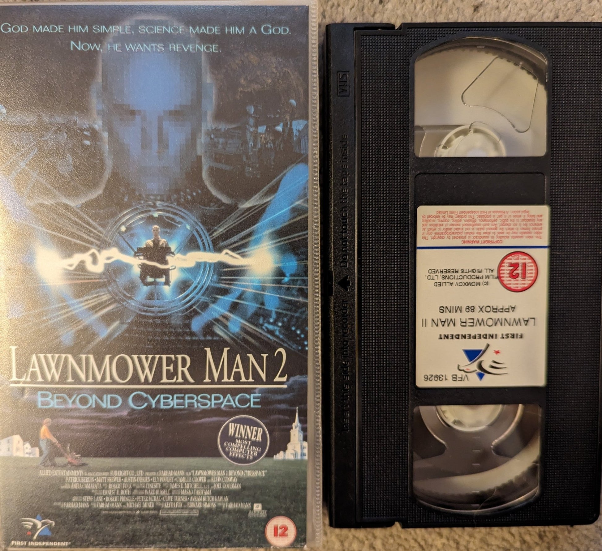 The Lawnmower Man 2 Beyond Cyberspace (1996) VHS Video Cinema Club - Flippin Retro Video Shop