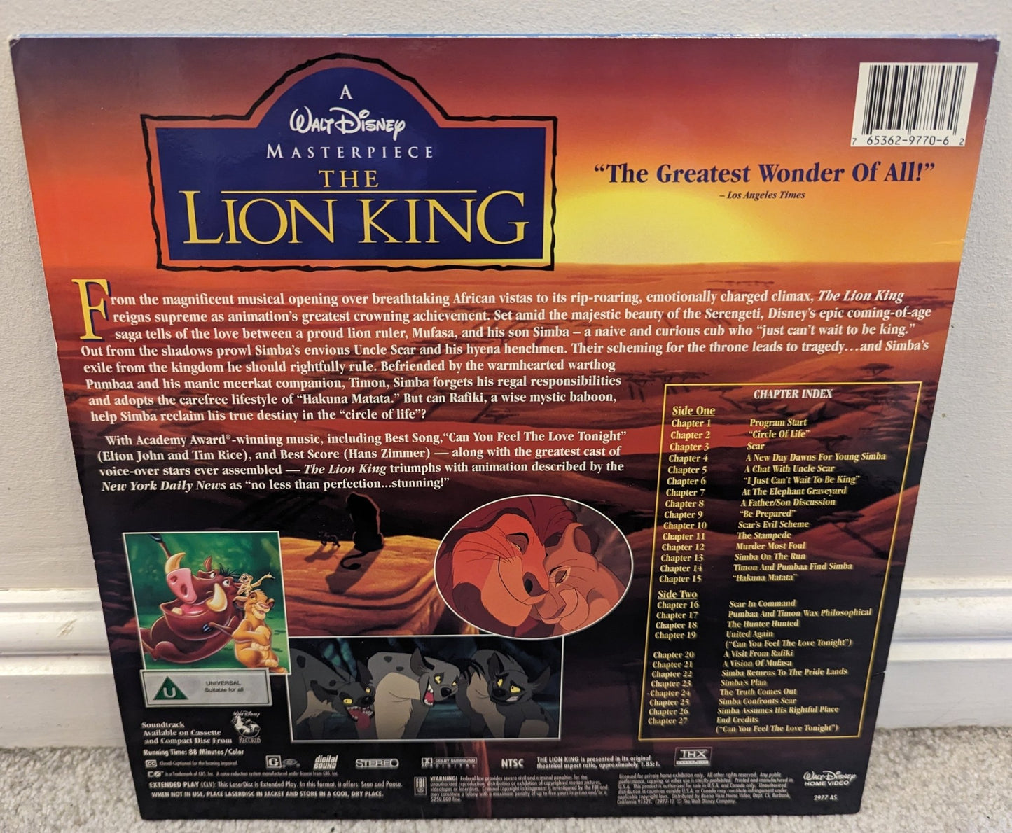 The Lion King (1994) Laserdisc NTSC - Flippin Retro Video Shop