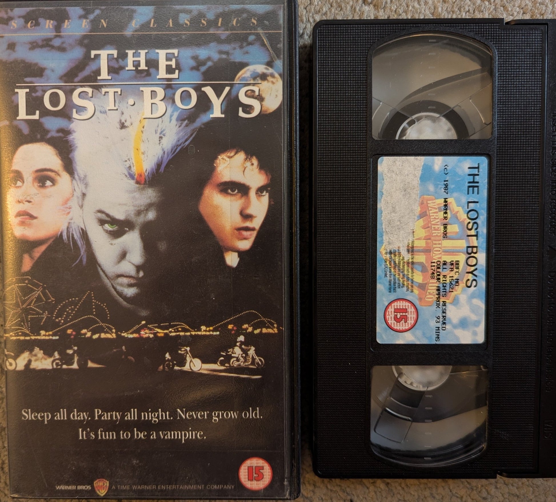 The Lost Boys (1987) VHS Video Warner Embossed Case - Flippin Retro Video Shop