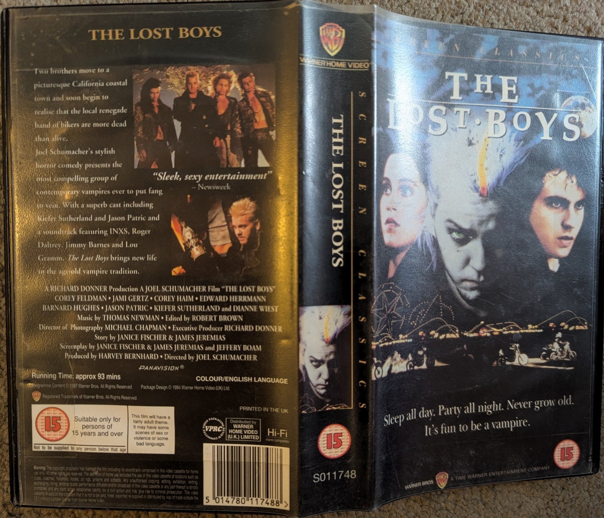 The Lost Boys (1987) VHS Video Warner Embossed Case - Flippin Retro Video Shop