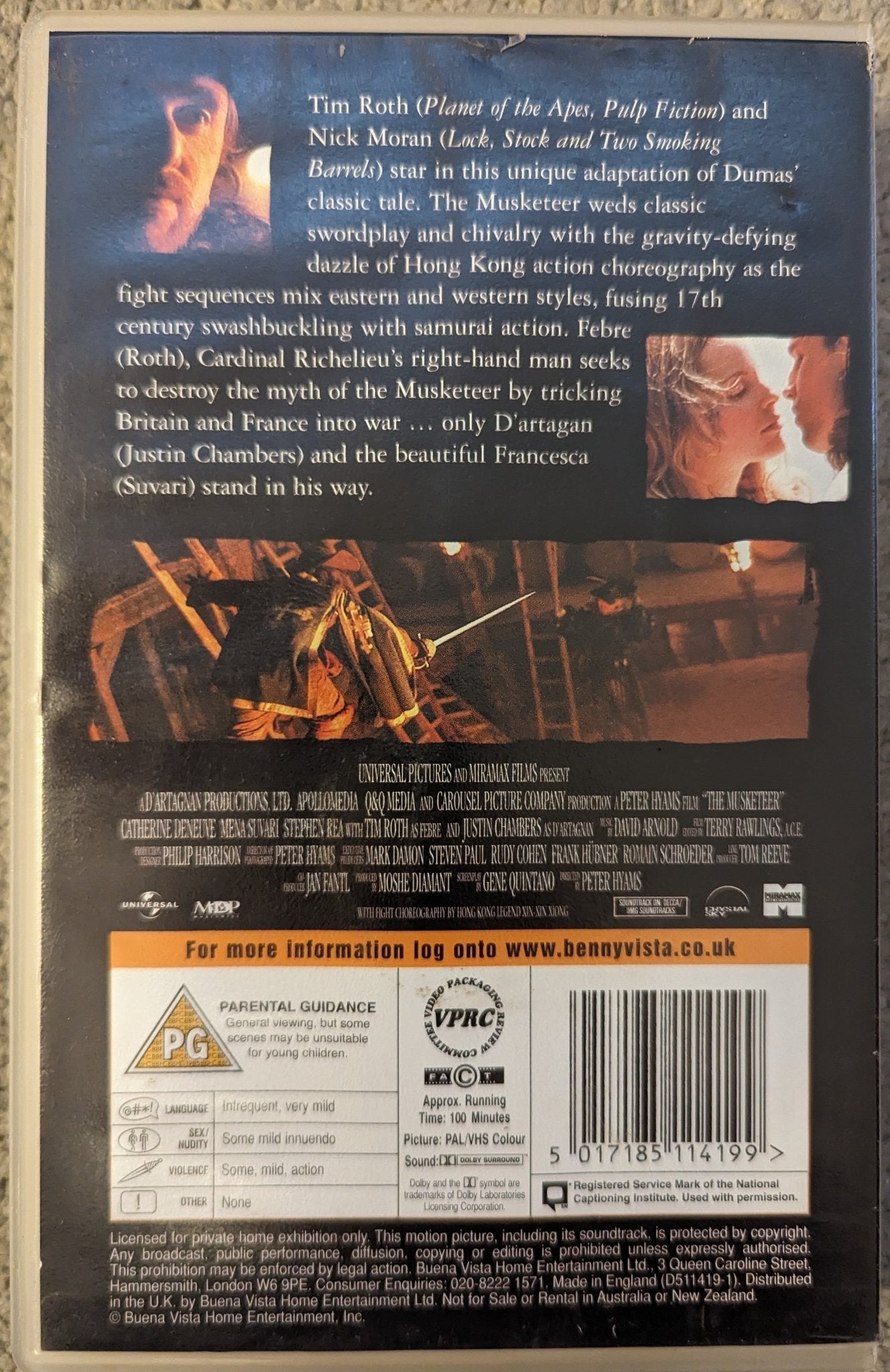 The Musketeer (2001) VHS Video Ex Rental - Flippin Retro Video Shop