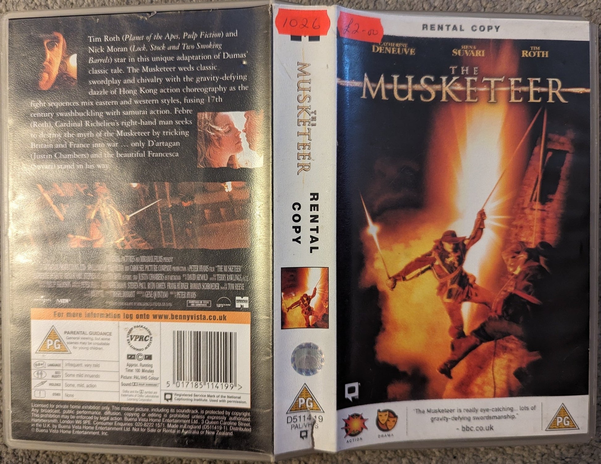 The Musketeer (2001) VHS Video Ex Rental - Flippin Retro Video Shop