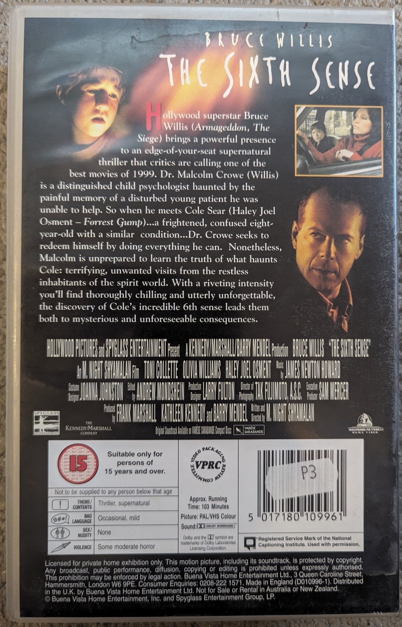 The Sixth Sense (1999) VHS Video Ex Rental - Flippin Retro Video Shop