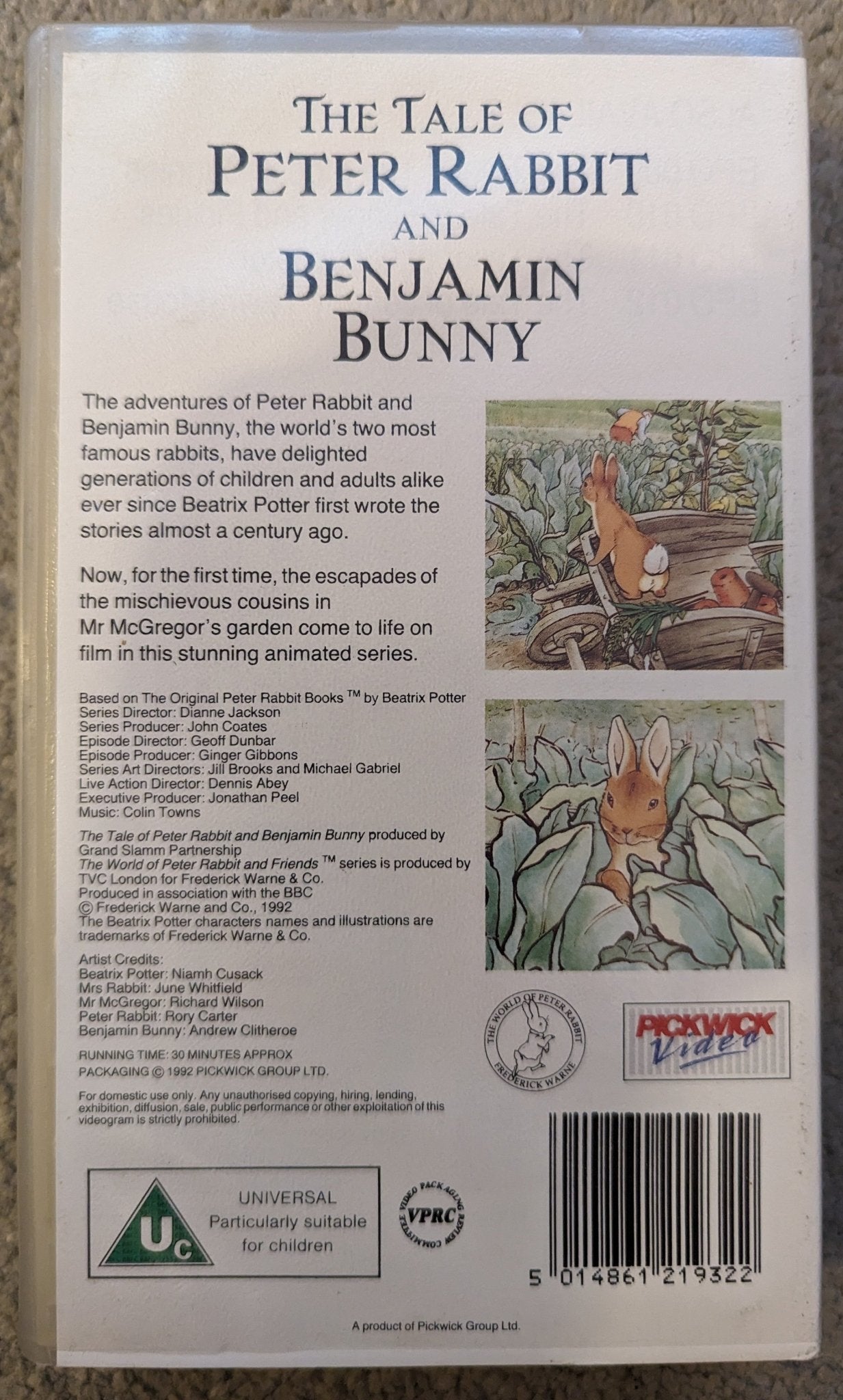 The Tale Of Peter Rabbit & Benjamin Bunny (1992) VHS Video - Flippin Retro Video Shop