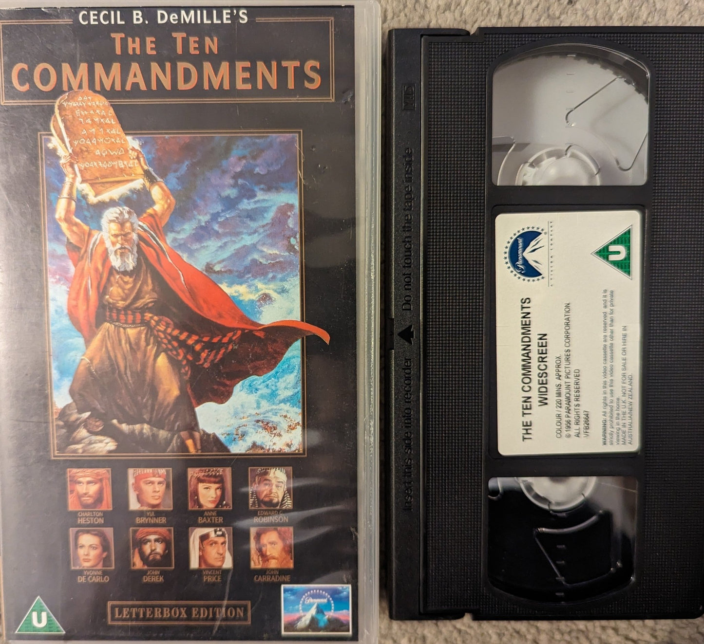 The Ten Commandments VHS Video Wide - screen - Flippin Retro Video Shop