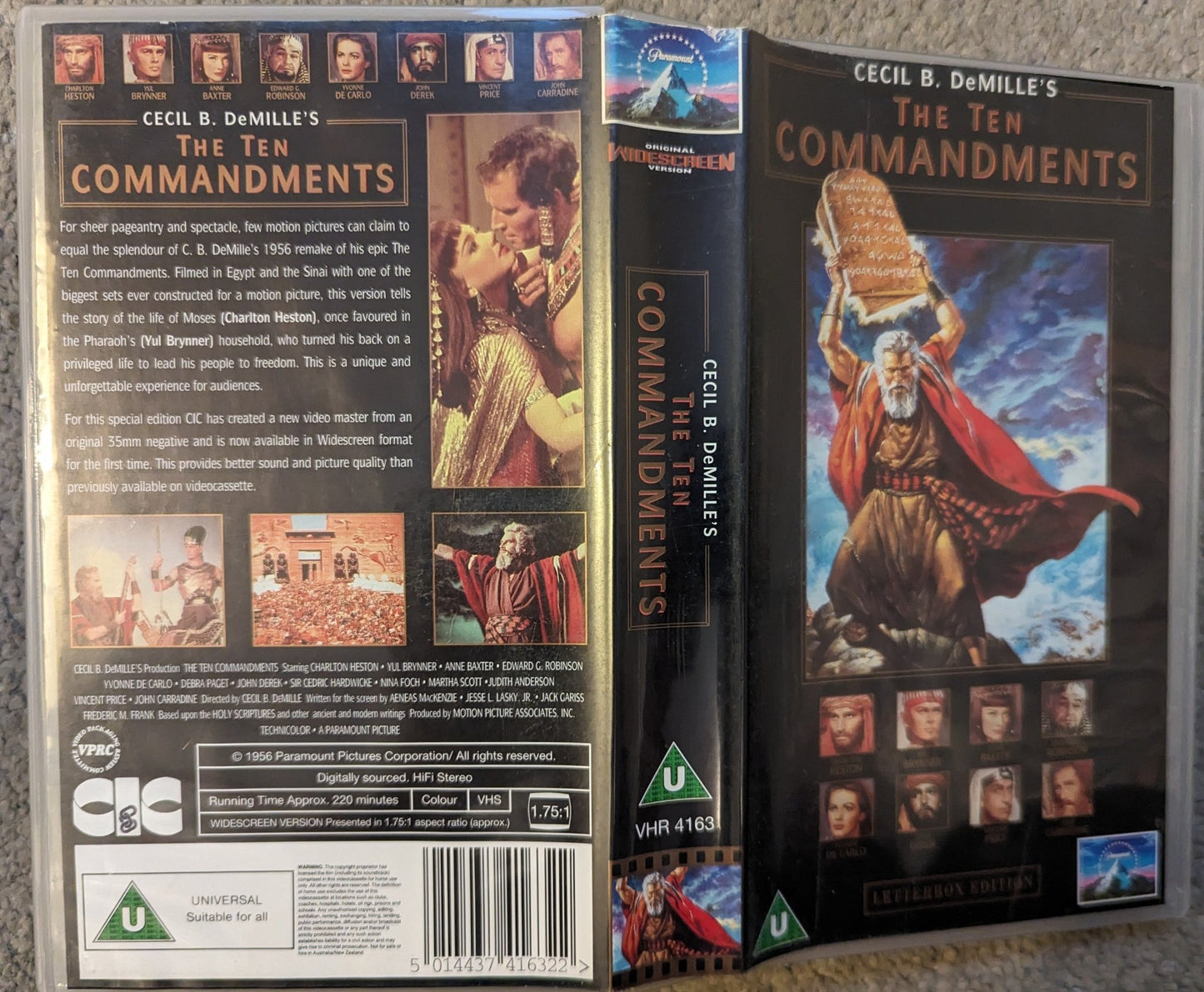 The Ten Commandments VHS Video Wide - screen - Flippin Retro Video Shop