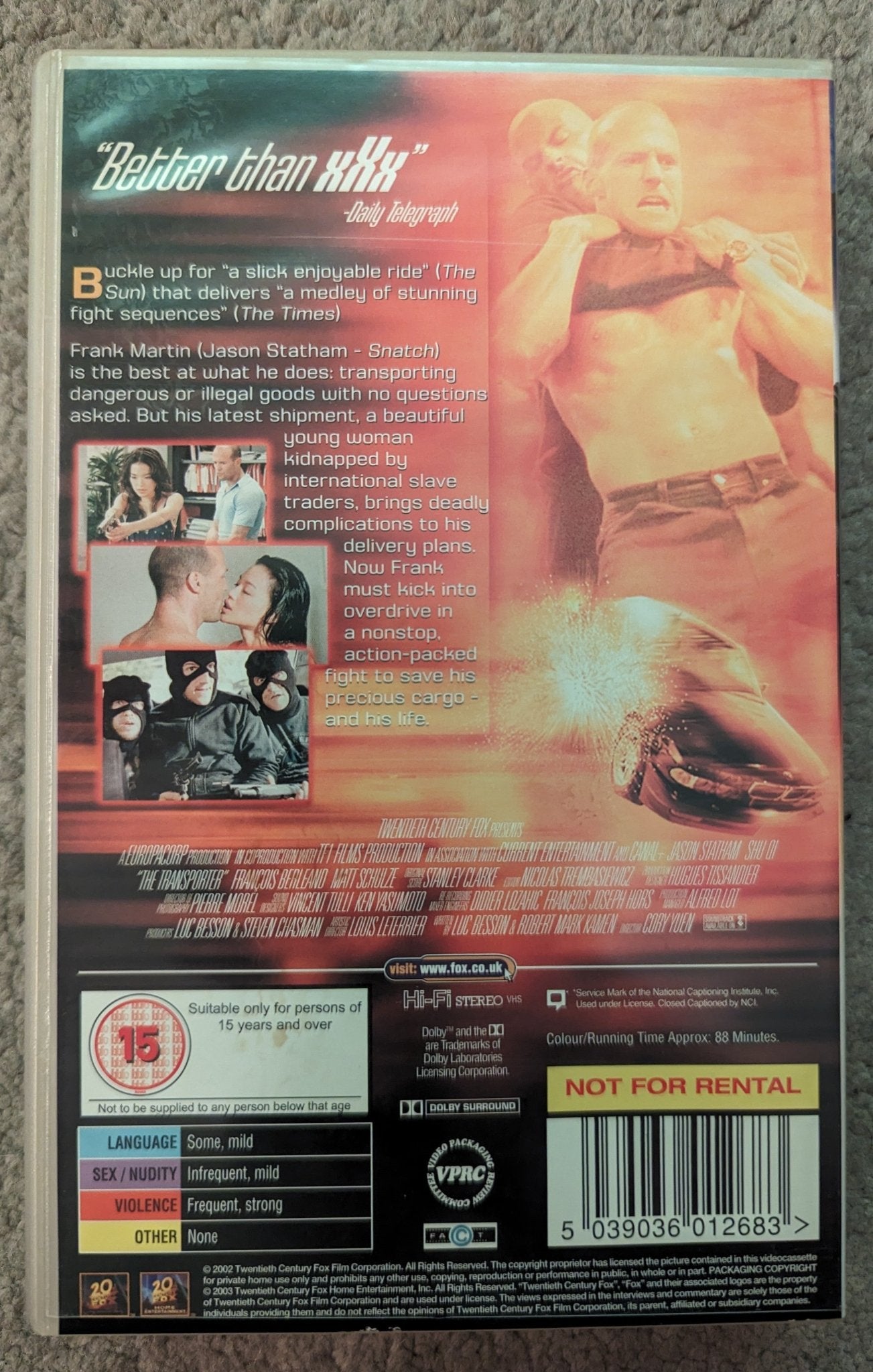 The Transporter (2002) VHS Video - Flippin Retro Video Shop