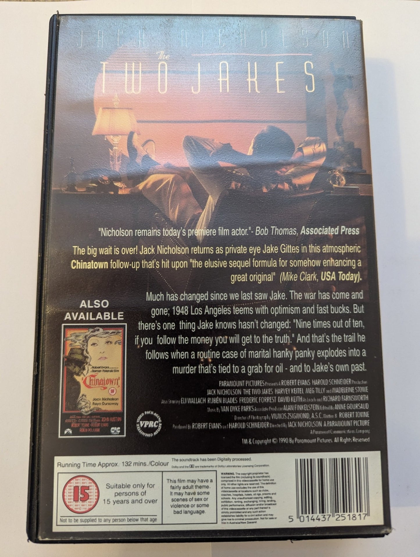 The Two Jakes (1990) VHS Video Ex Rental - Flippin Retro