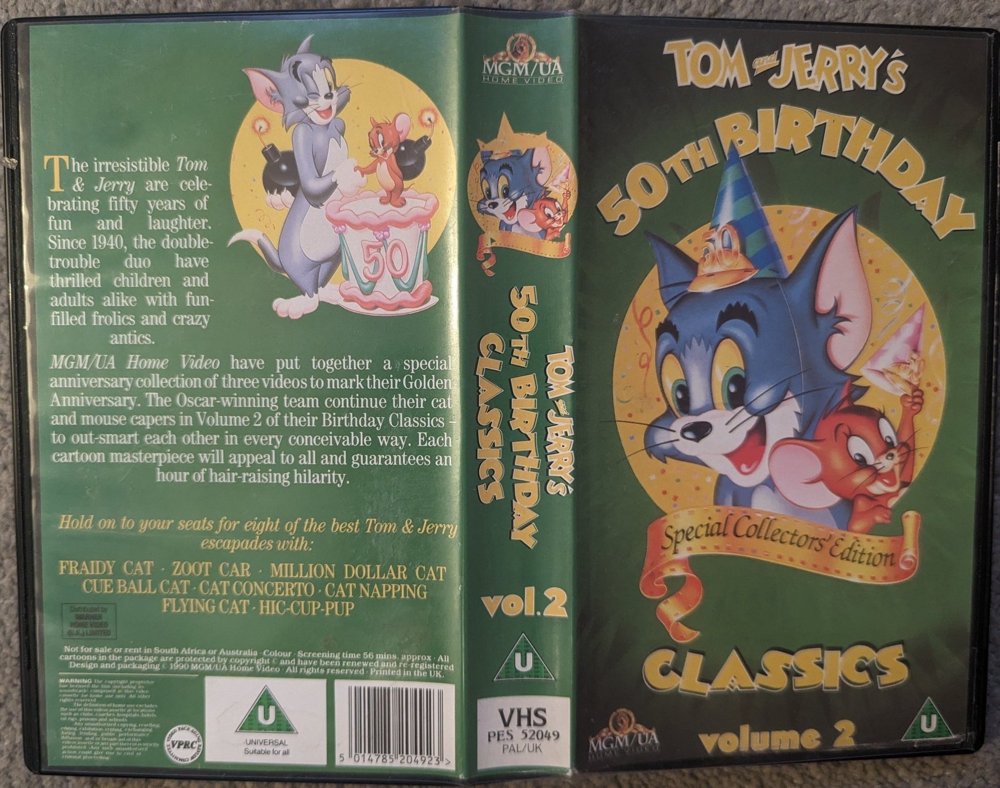 Tom & Jerry Classics 50th Anniversary Vol 2 VHS Video - Flippin Retro Video Shop