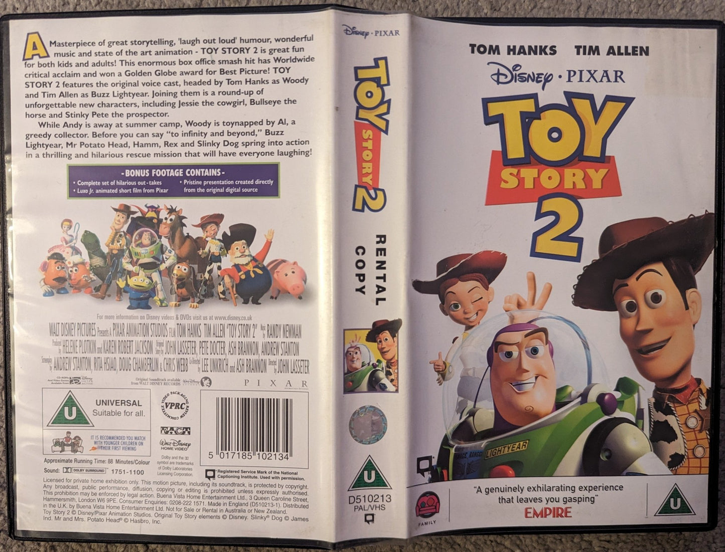 Toy Story 2 (1999) VHS Video Ex Rental - Flippin Retro Video Shop