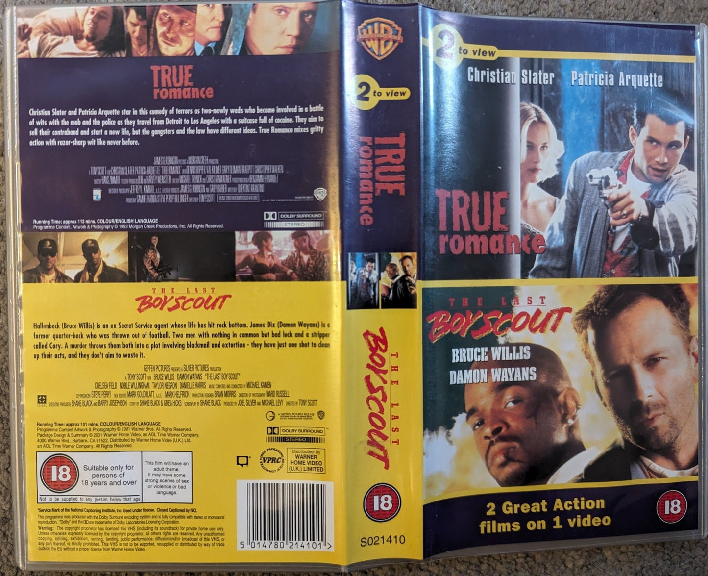 True Romance & The Last Boy Scout VHS Video - Flippin Retro Video Shop