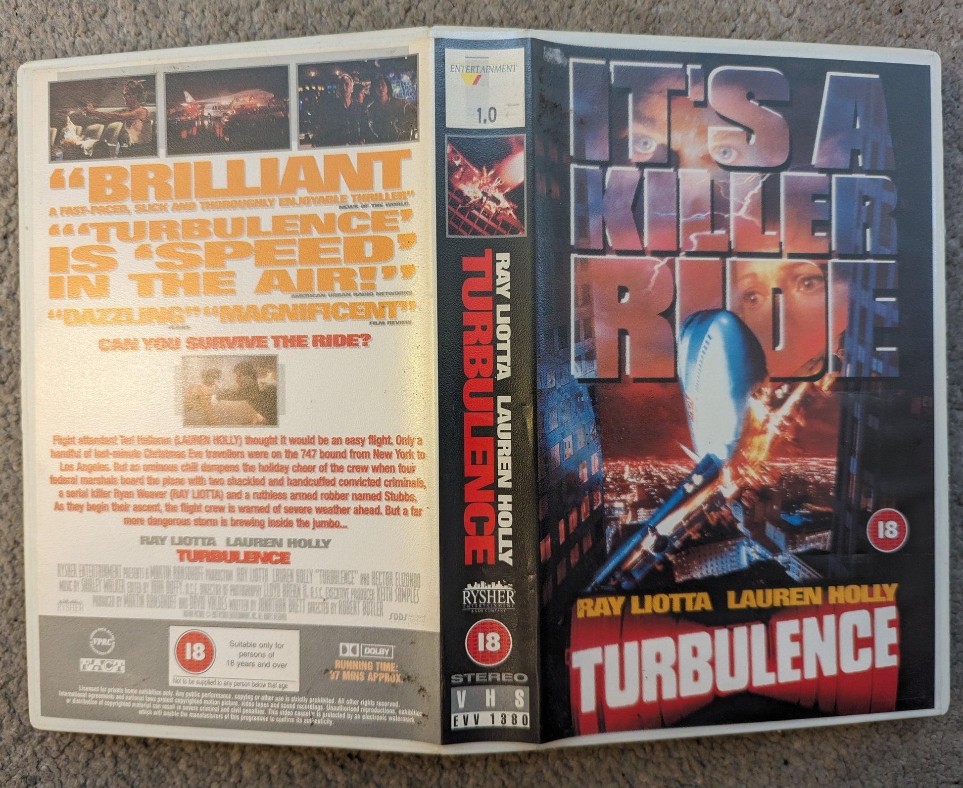 Turbulence (1997) VHS Video Ex Rental - Flippin Retro Video Shop