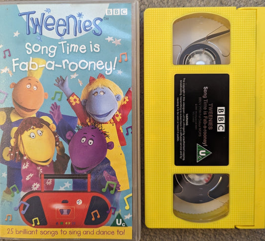 Tweenies Song Time Is Fab - A - Rooney VHS Video (yellow tape) - Flippin Retro Video Shop