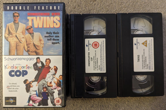 Twins & Kindergarten Cop (1990) VHS Video - Flippin Retro Video Shop