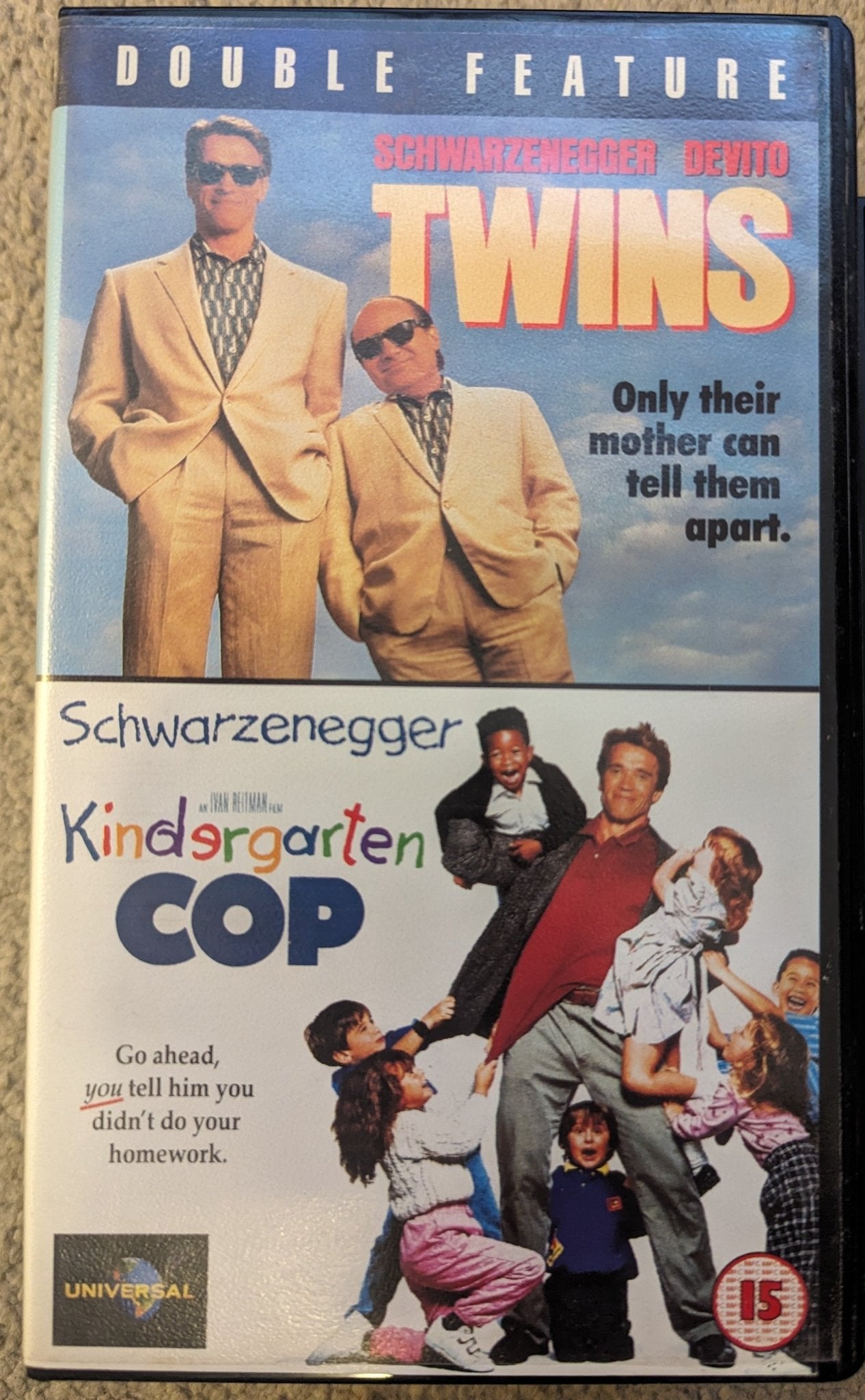 Twins & Kindergarten Cop (1990) VHS Video - Flippin Retro Video Shop