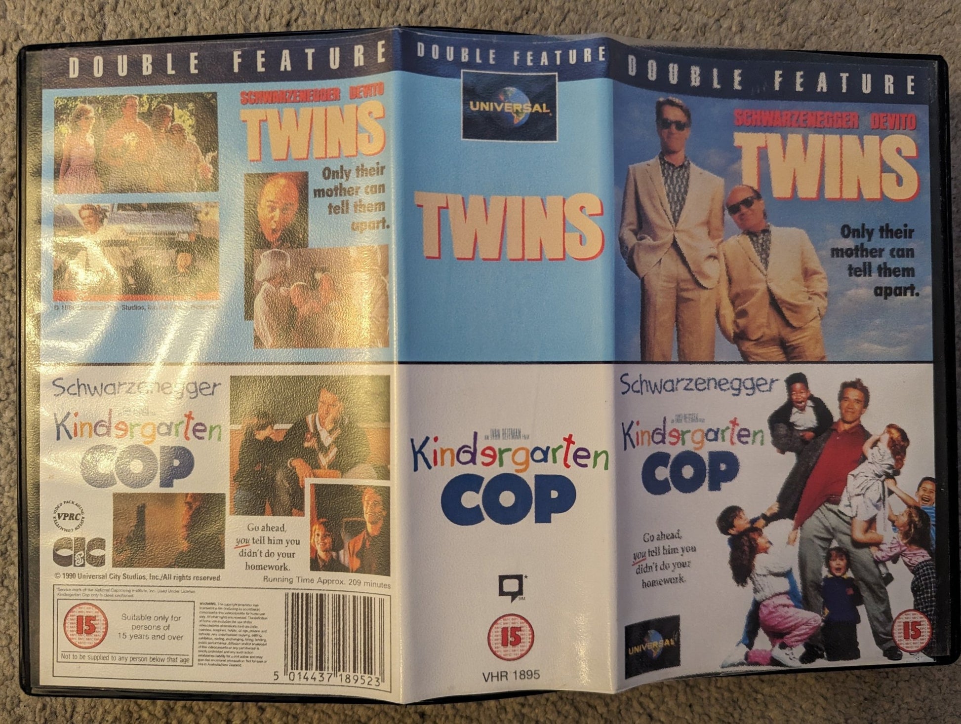 Twins & Kindergarten Cop (1990) VHS Video - Flippin Retro Video Shop