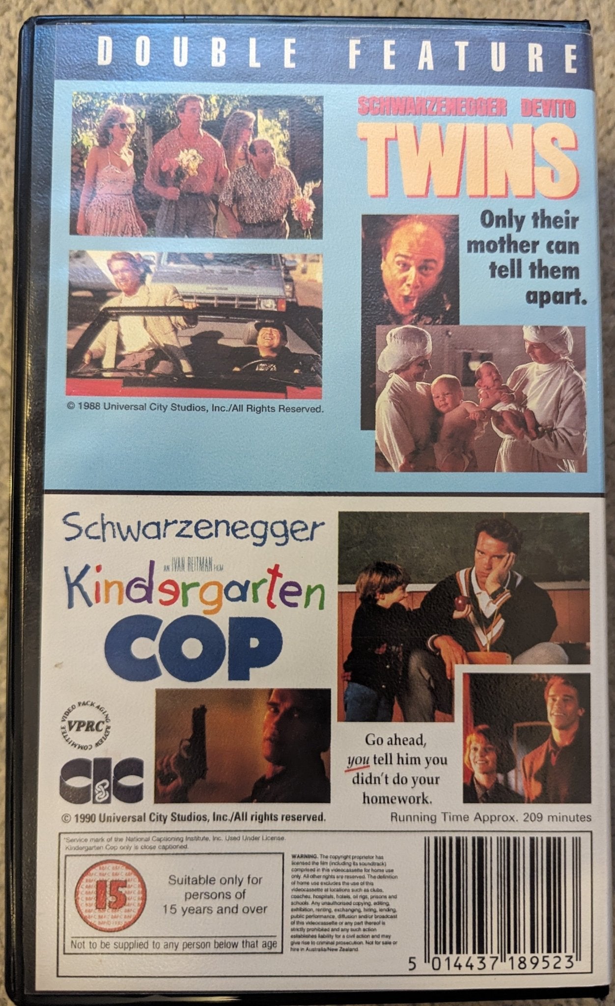 Twins & Kindergarten Cop (1990) VHS Video - Flippin Retro Video Shop