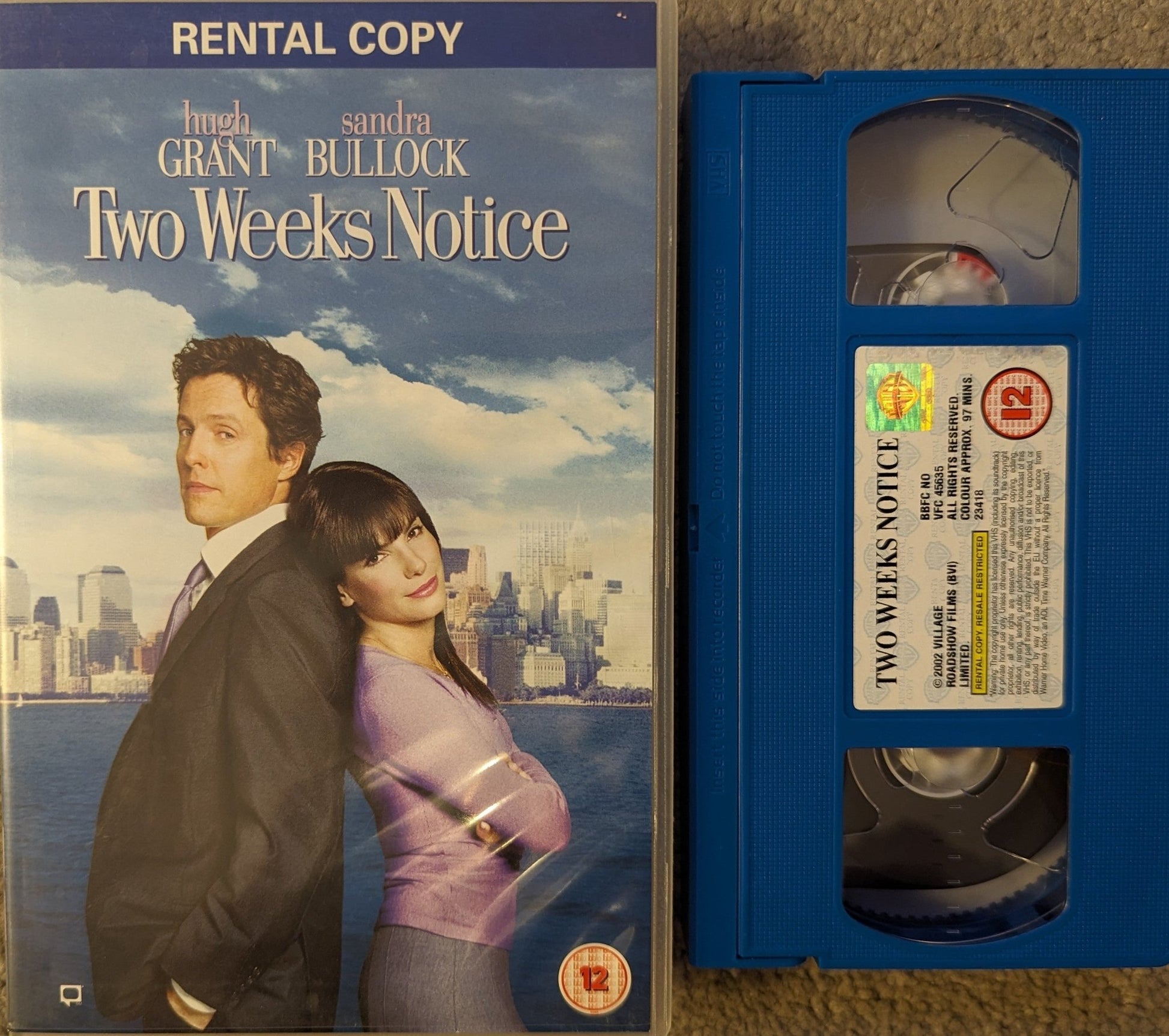 Two Weeks Notice (2002) VHS Video Ex Rental - Flippin Retro Video Shop