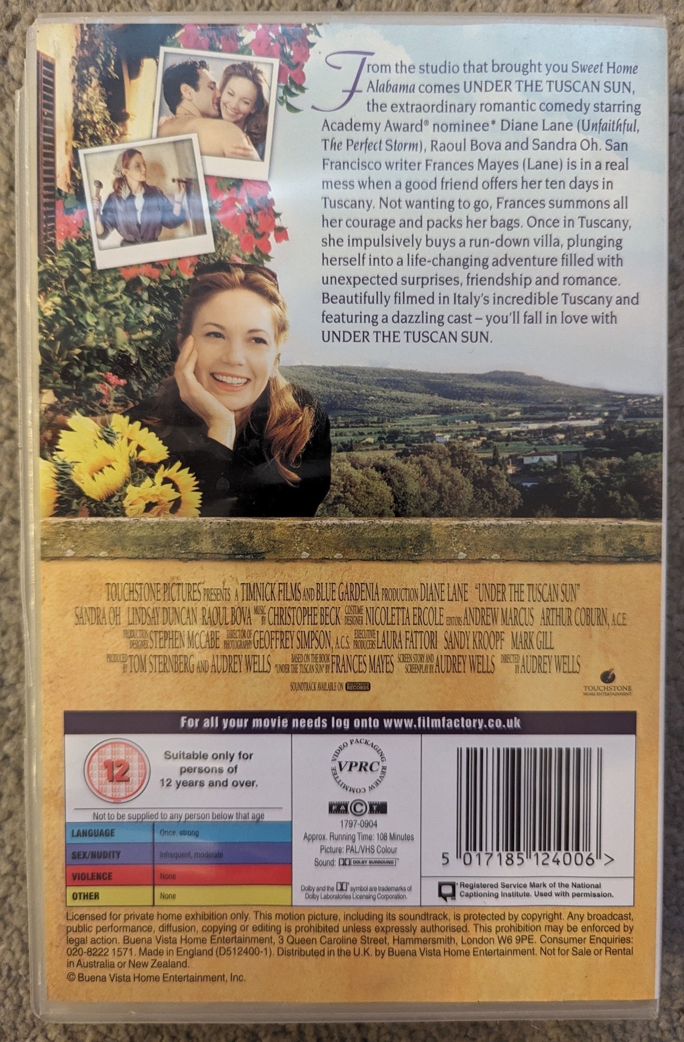 Under The Tuscan Sun (2003) VHS Video Ex Rental - Flippin Retro Video Shop