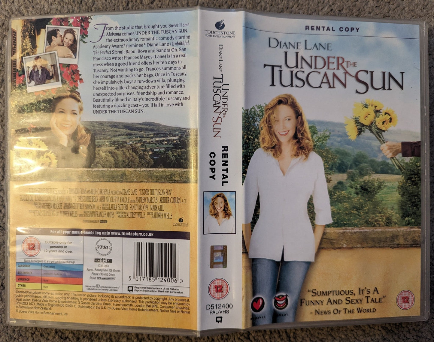 Under The Tuscan Sun (2003) VHS Video Ex Rental - Flippin Retro Video Shop