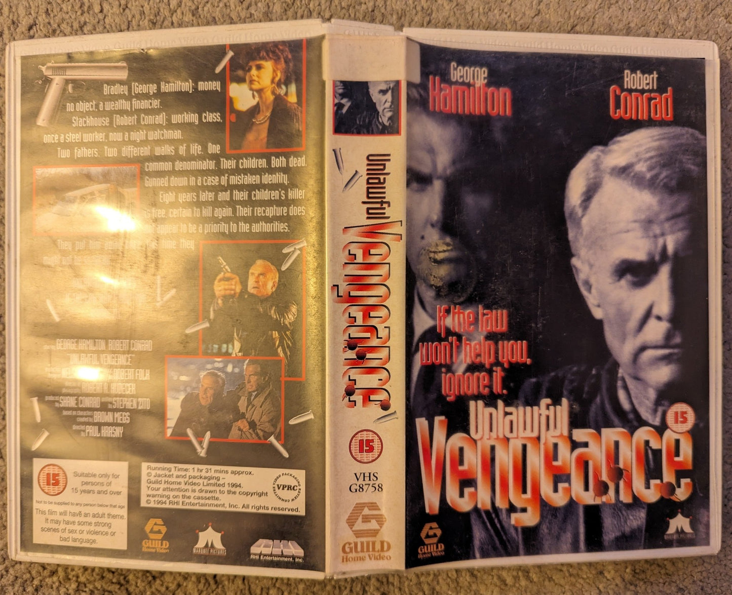 Unlawful Vengeance (1994) VHS Video Ex Rental - Flippin Retro Video Shop