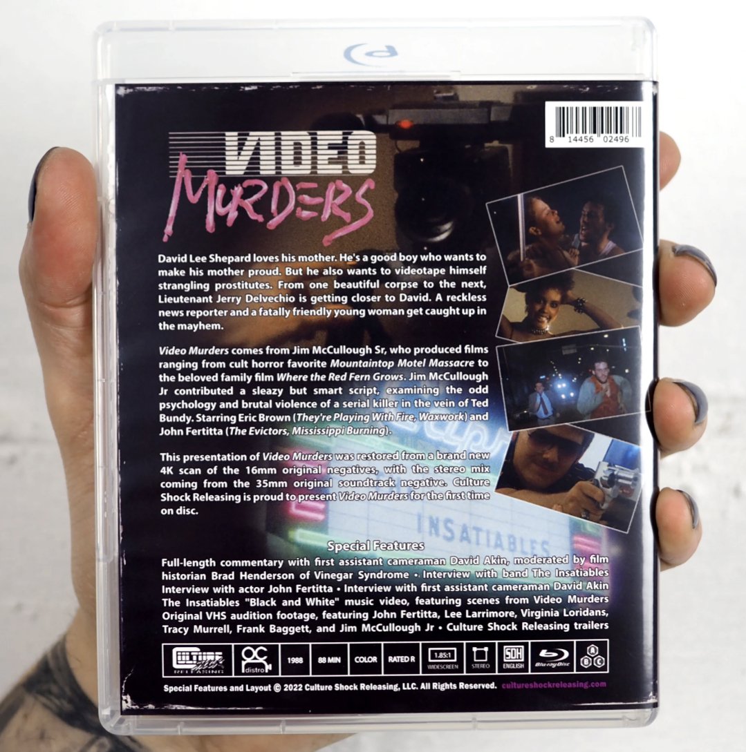 Video Murders (1988) Blu Ray Culture Shock - Flippin Retro Video Shop