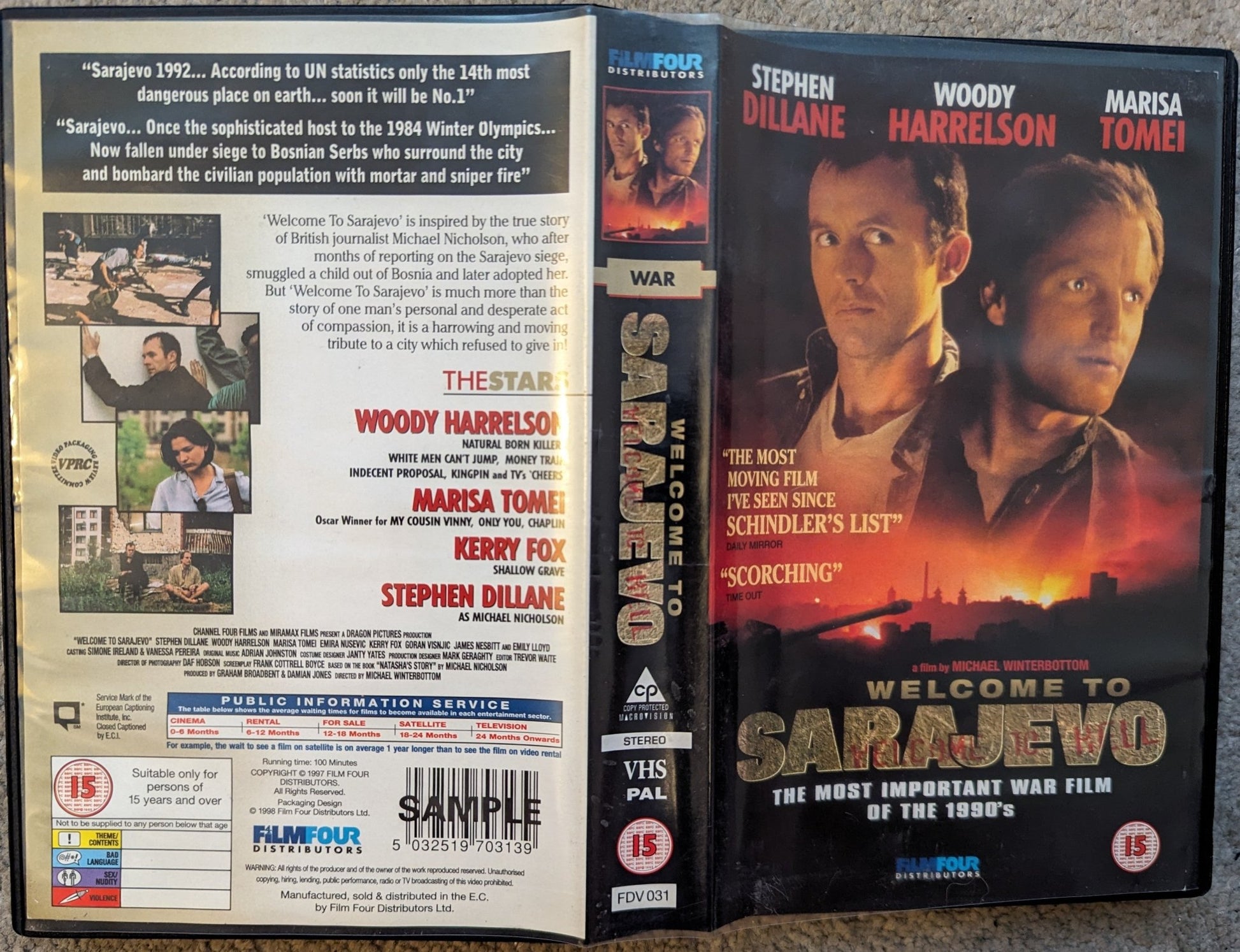 Welcome To Sarajevo see (1997) VHS Video Ex Rental - Flippin Retro Video Shop