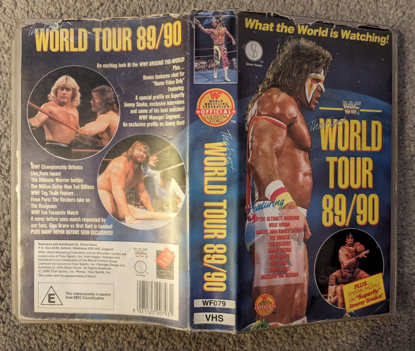 WWF World Tour 89/90 VHS Video - Flippin Retro Video Shop