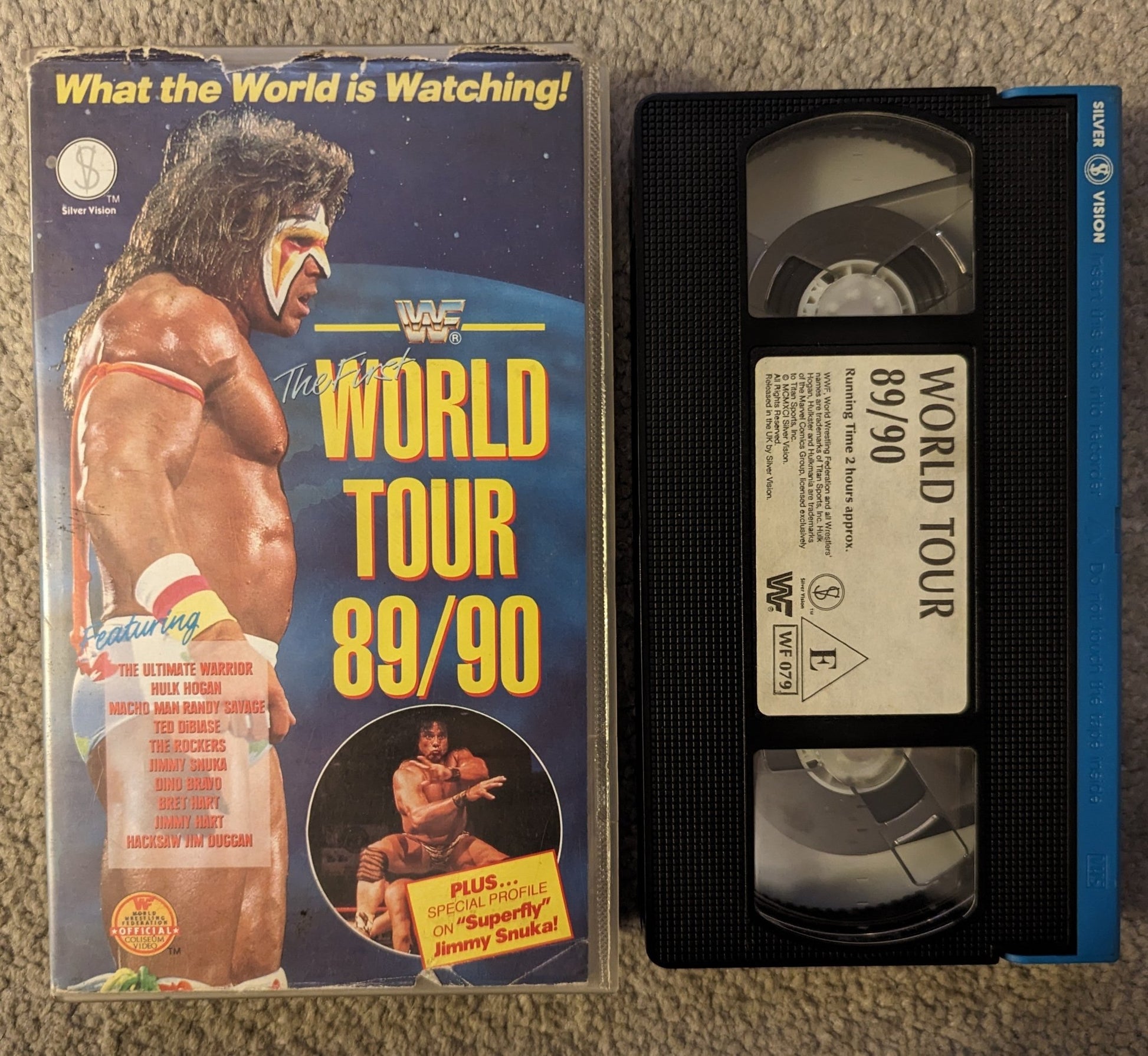 WWF World Tour 89/90 VHS Video - Flippin Retro Video Shop