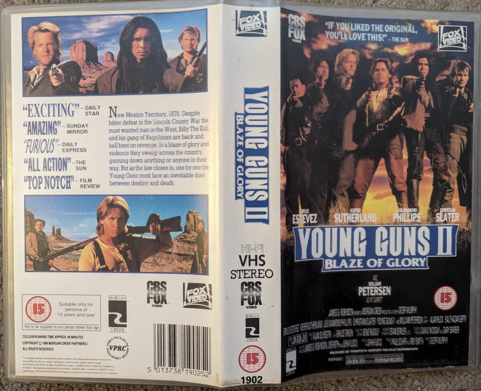 Young Guns 2 Blaze Of Glory (1990) VHS Video - Flippin Retro Video Shop